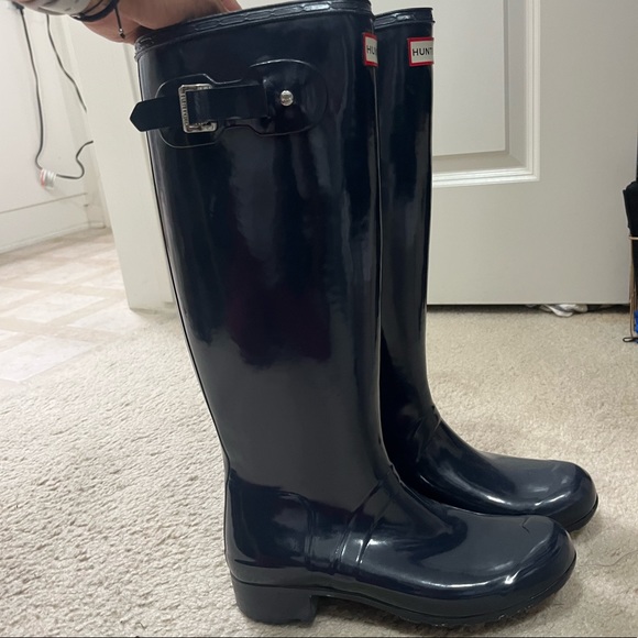 Hunter Tall Rain Boots Navy Sz8 - Picture 4 of 6